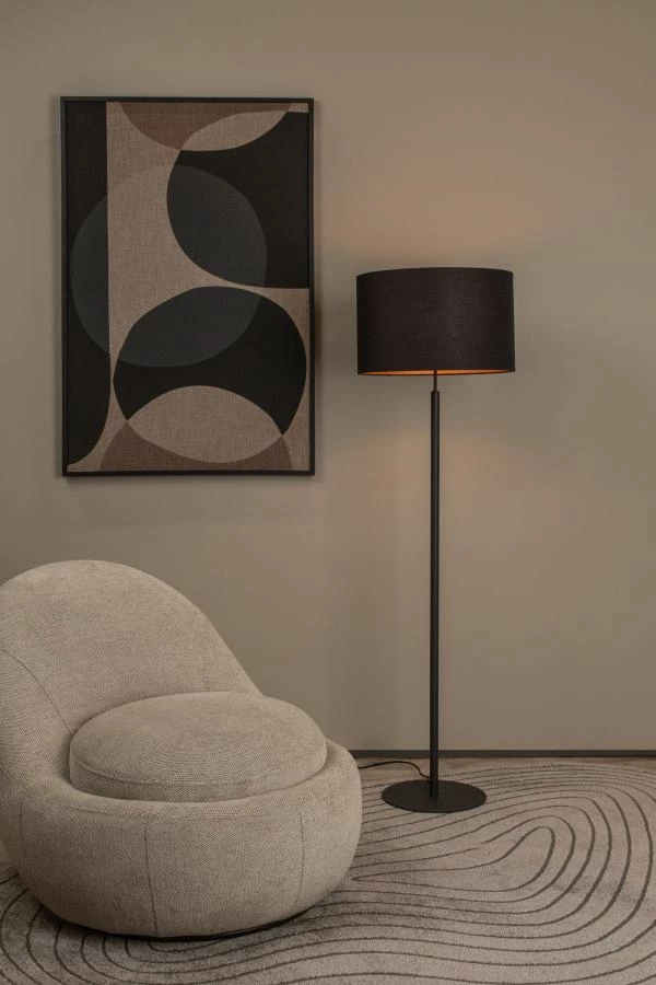 Lucide MAYA - Floor lamp - Ø 45 cm - 1xE27 - Black - atmosphere 1